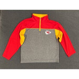 NFL Kansas City Chiefs Kids Half-Zip Long Sleeve Pullover Size Small (6/7)